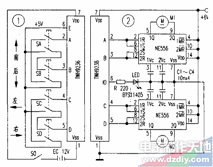 Dual Motor Remote Control circuit