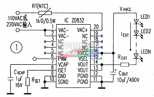 ޱѹAC-DCLED·ZD832 LED constant current driver