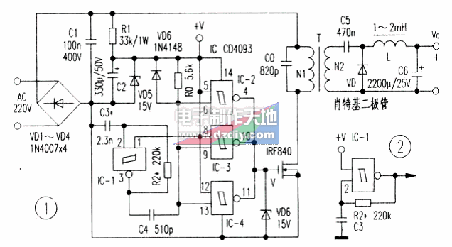 CD4093ʵõĿصԴUsing CD4093 to make power supply