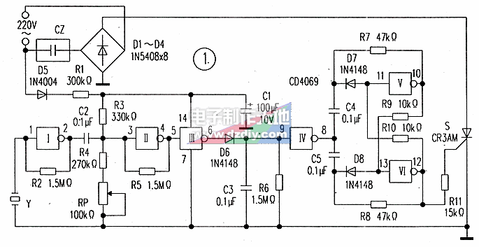 CD4069صԴ·ͼSound control outlet