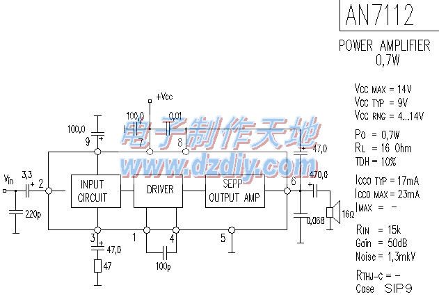 AN7112Сŵ·ͼAN7112 AMPLIFIER