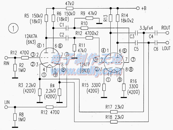 6N3电子管前级放大器6N3 PRE-AMPLIFIER