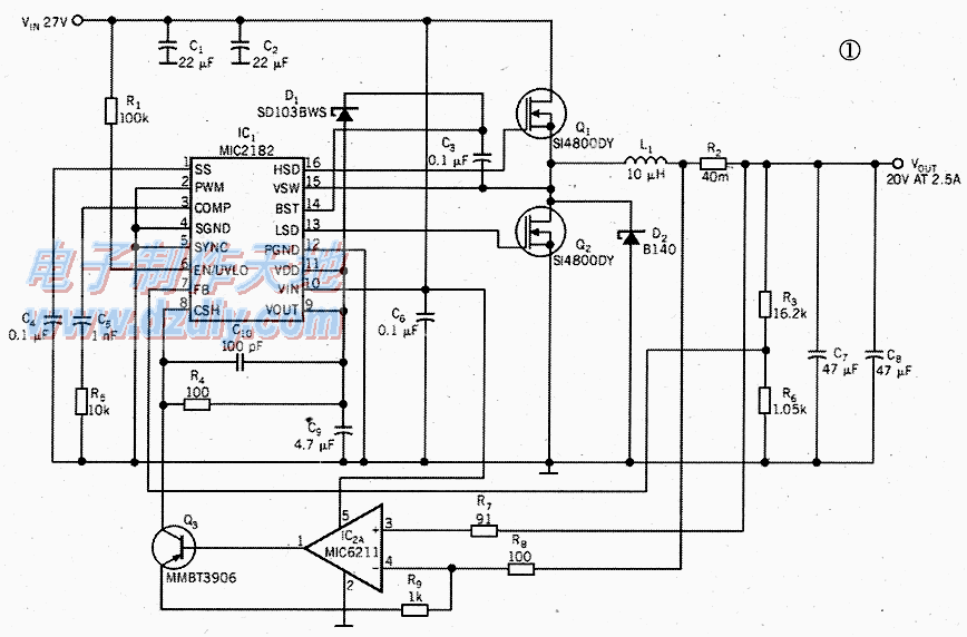 MIC2182电流型同步降压稳压器MIC2182 APPLICATION